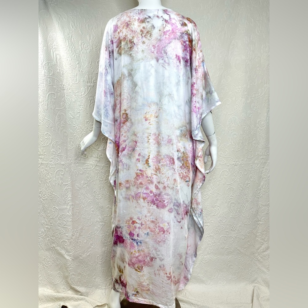 Lily Bloom Ice Dyed Caftan Pink Peach Blue Yellow View 2